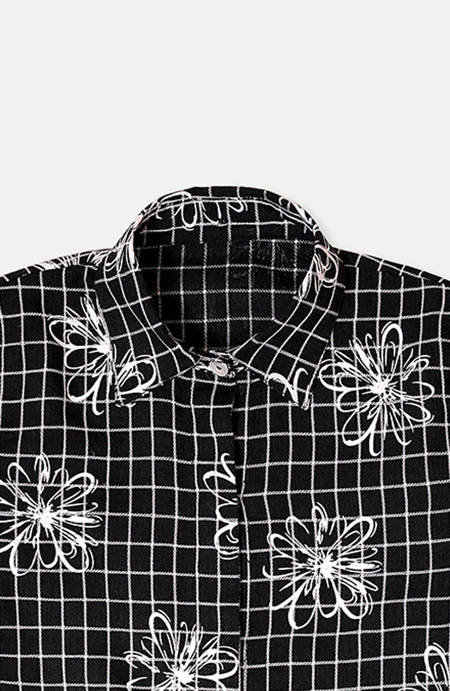 Checked Floral Buttondown Shirt