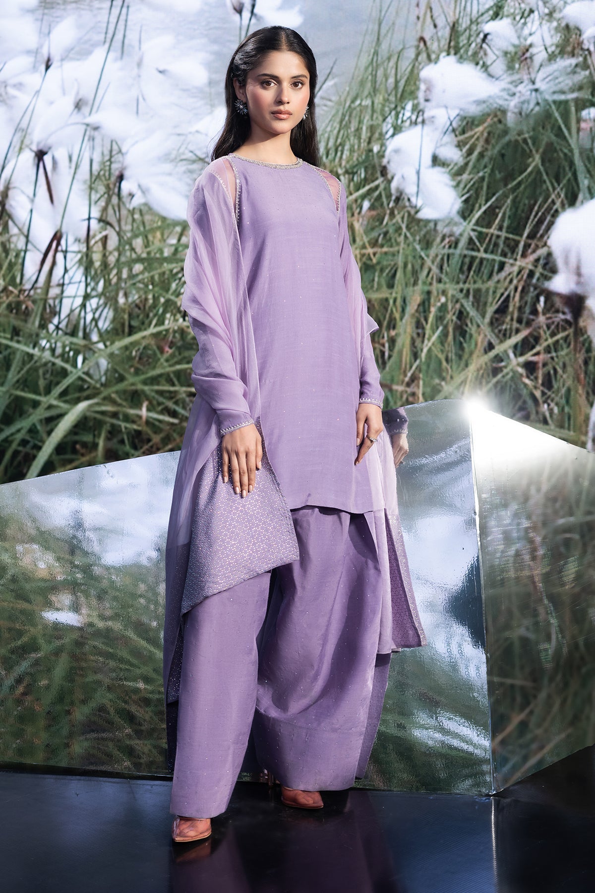 3 Piece - Embellished Silk Suit - KPS25-P3490