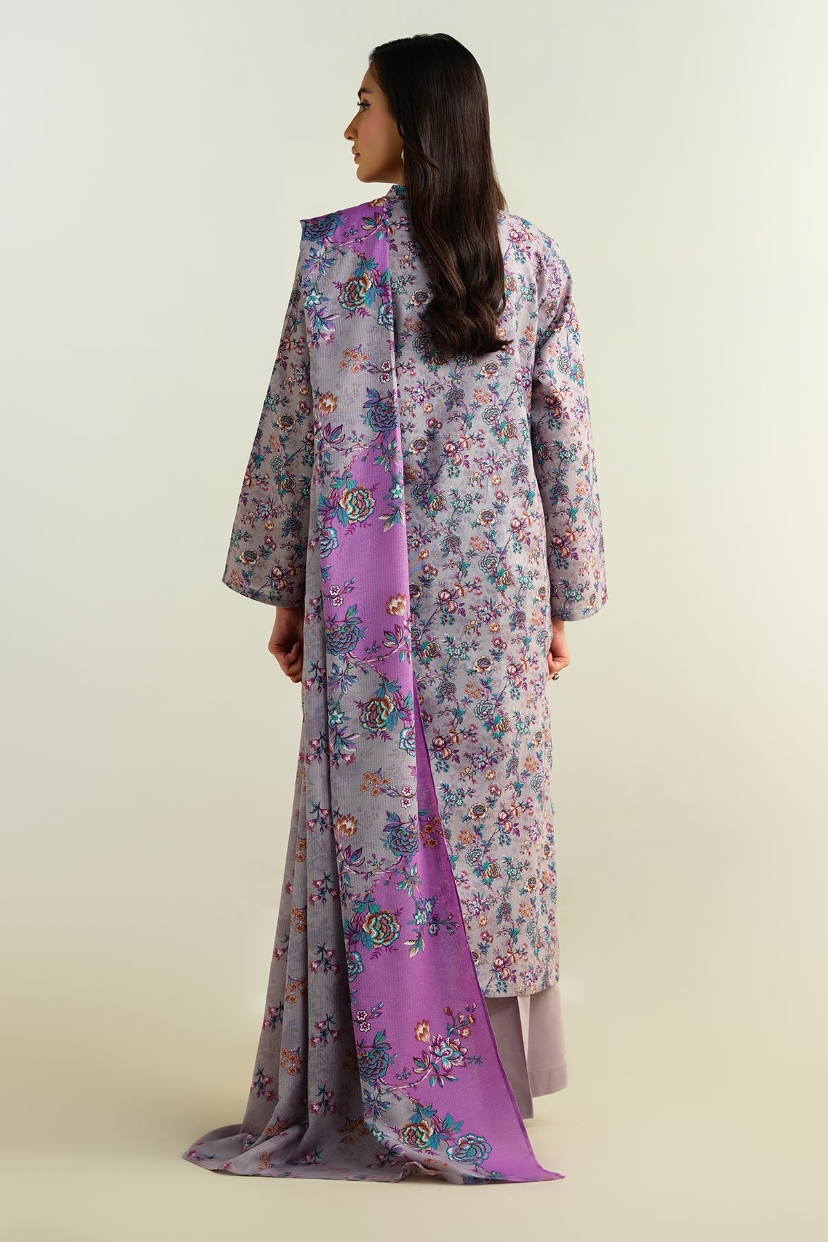 3 Piece - Printed Khaddar Suit - KPW24-P3134-134