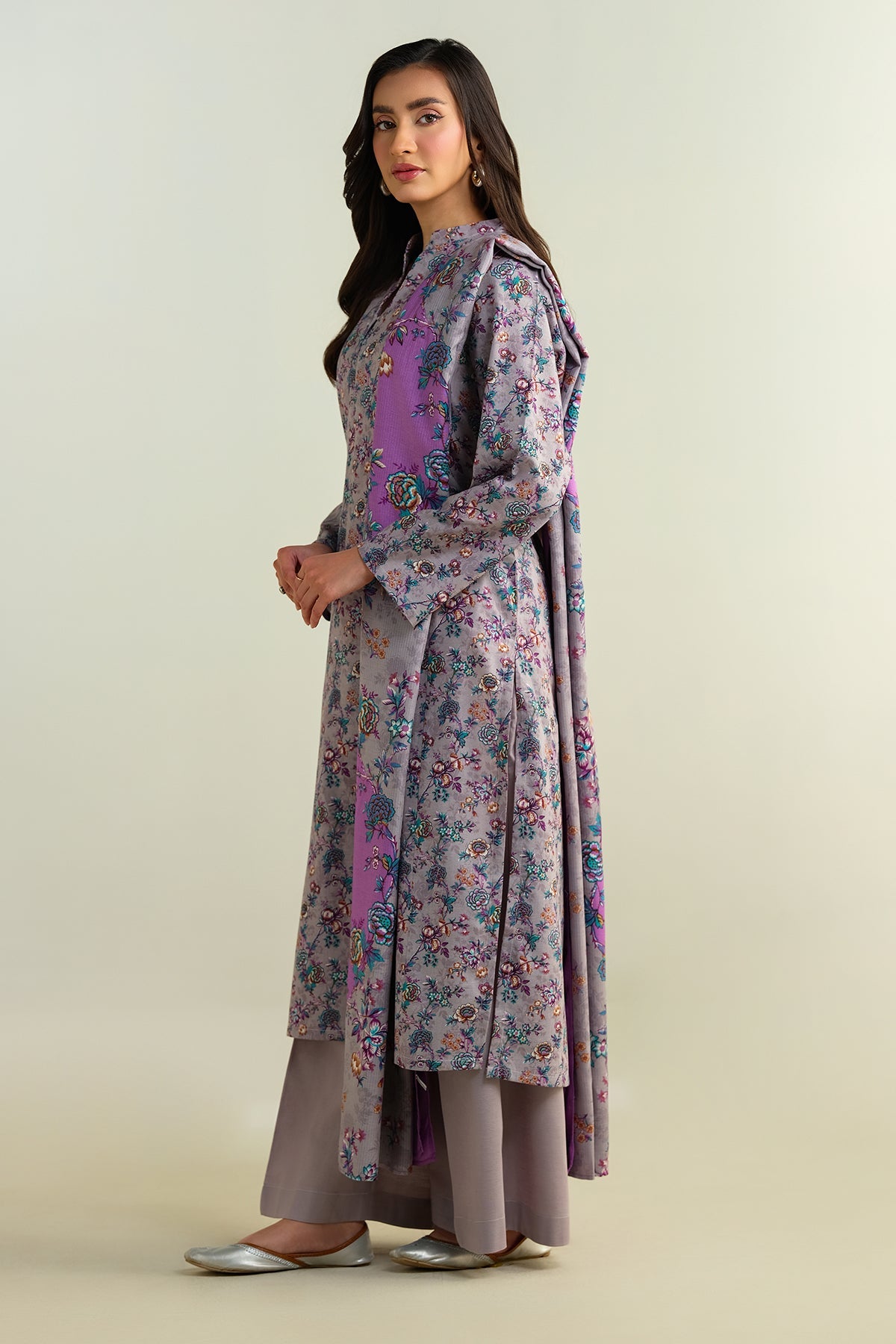3 Piece - Printed Khaddar Suit - KPW24-P3134-134