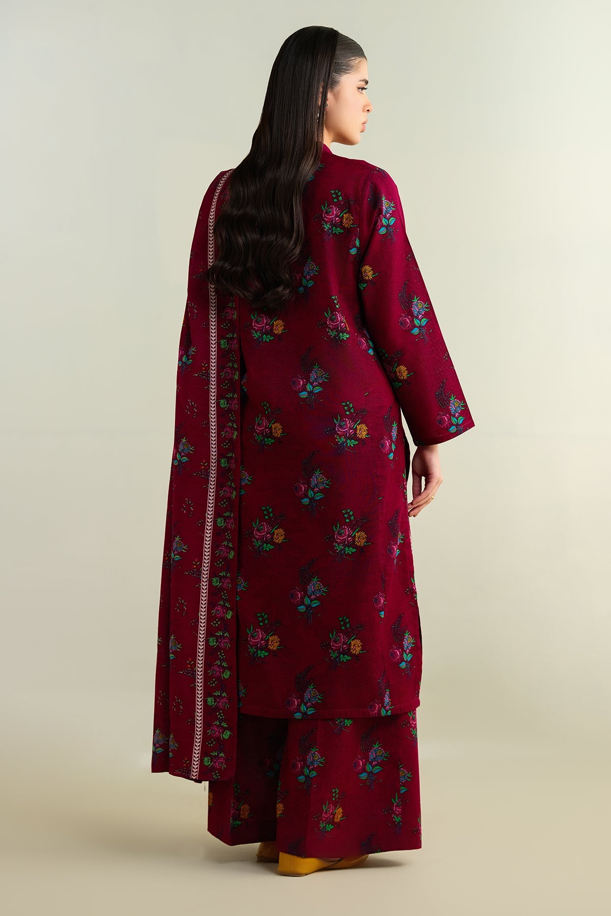 3 Piece - Printed Khaddar Suit - KPW24-P3136-136