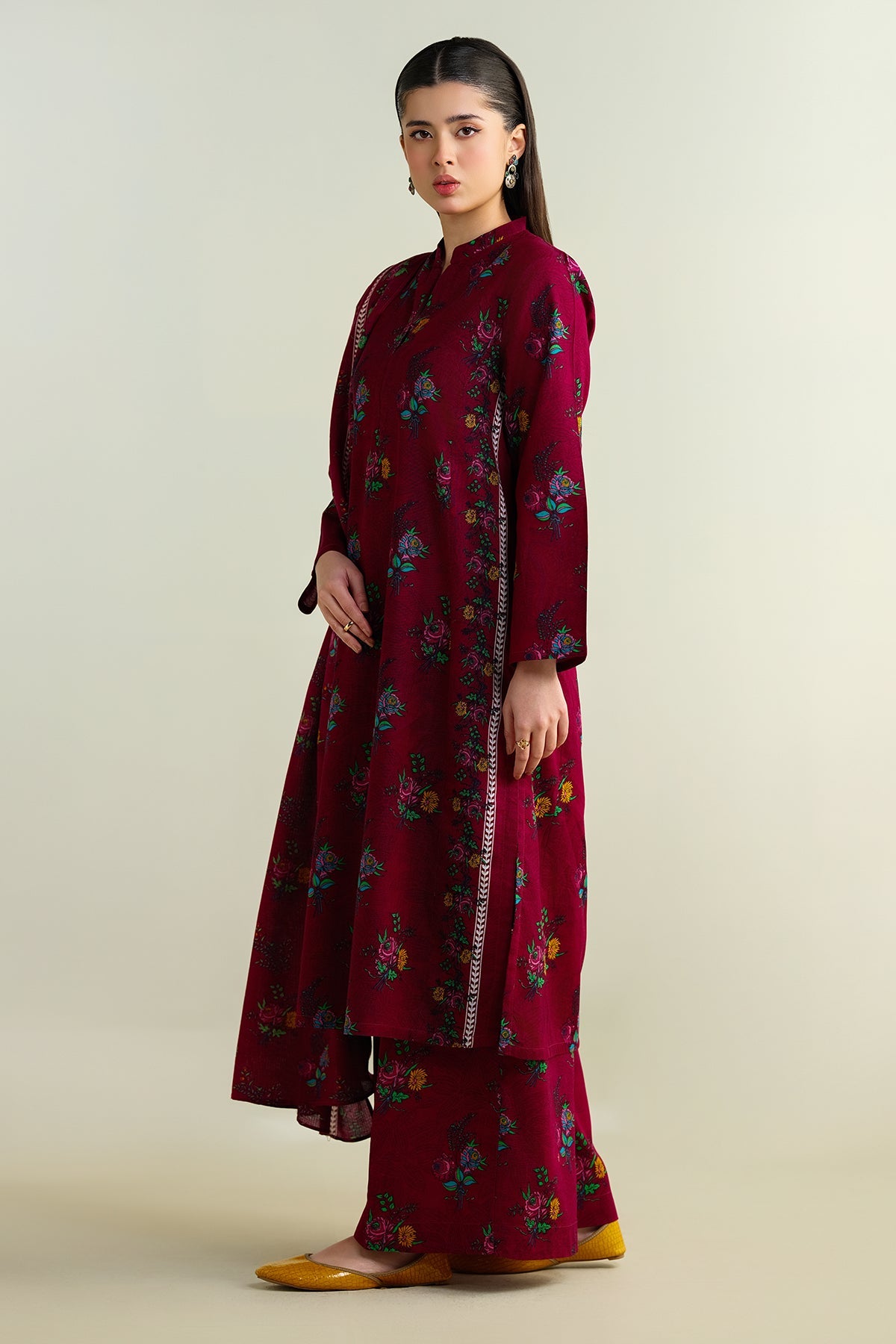 3 Piece - Printed Khaddar Suit - KPW24-P3136-136