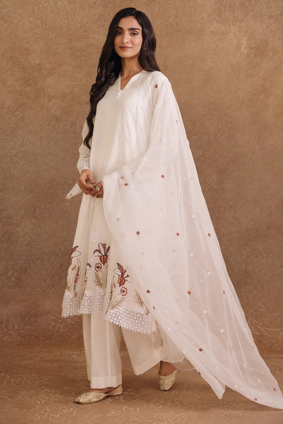 4 Piece - Embroidered Swiss Lawn Suit - MC1203-4 - Shop Now at Kayseria