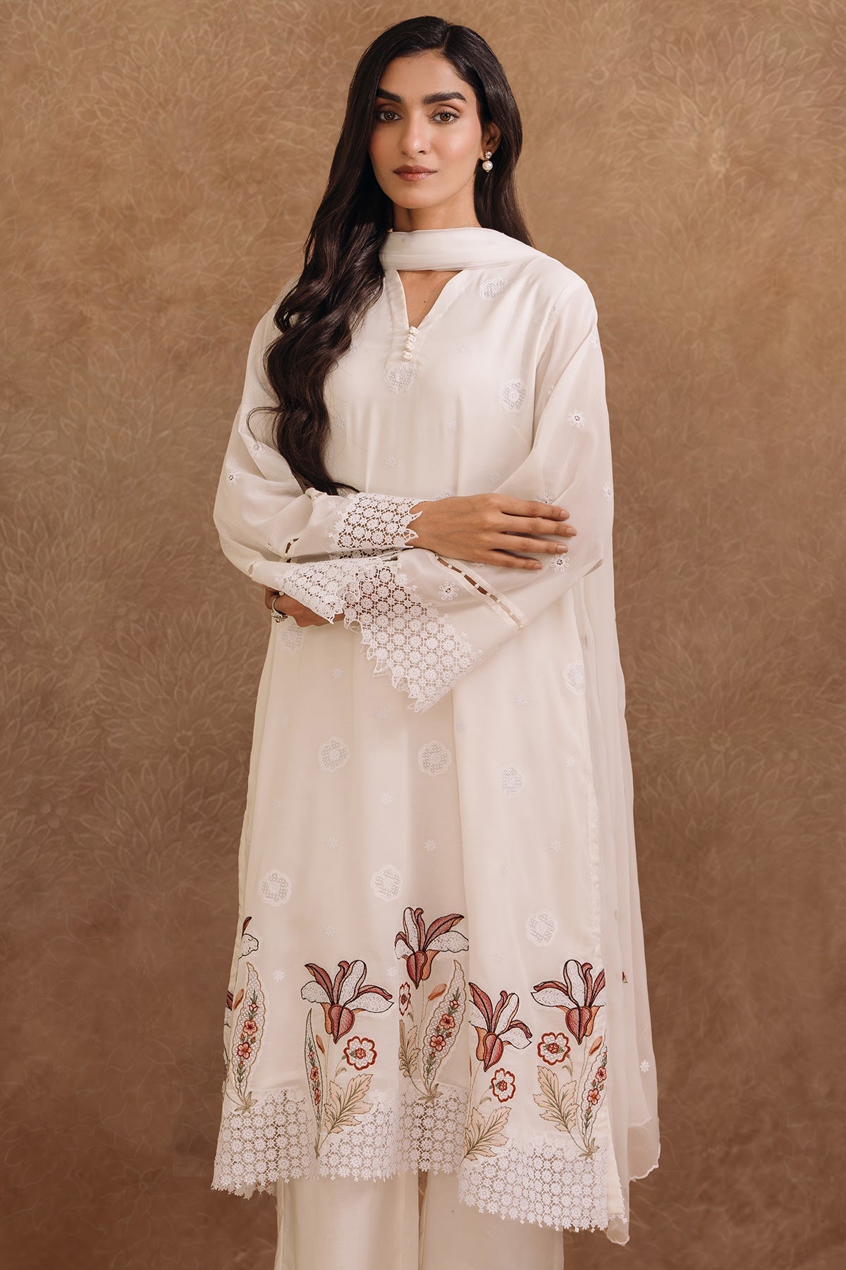 4 Piece - Embroidered Swiss Lawn Suit - MC1203-4 - Shop Now at Kayseria