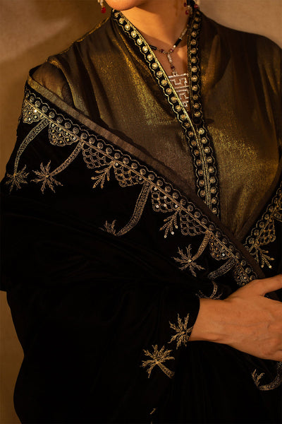 Embroidered Velvet Shawl - MCP1420 - Shop Now at Kayseria