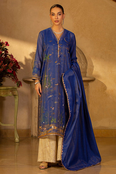 3 Piece - Printed & Embroidered Nap Shimmer Suit - MCP1513 - Shop Now at Kayseria