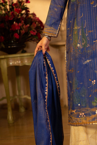 3 Piece - Printed & Embroidered Nap Shimmer Suit - MCP1513 - Shop Now at Kayseria