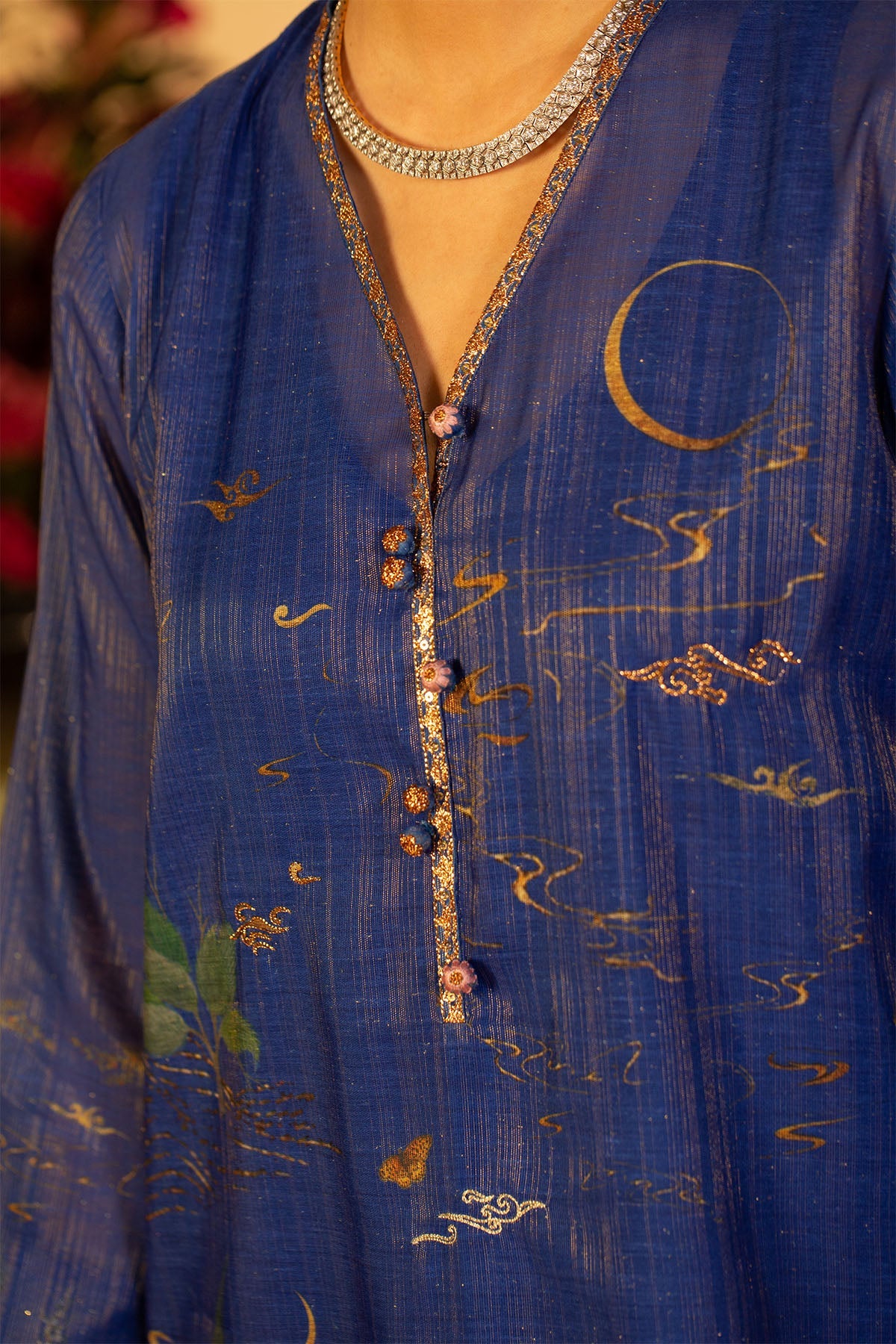3 Piece - Printed & Embroidered Nap Shimmer Suit - MCP1513 - Shop Now at Kayseria