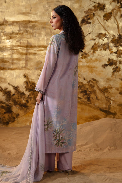 3 Piece - Printed Pure Voile Suit - MC1609 - Shop Now at Kayseria