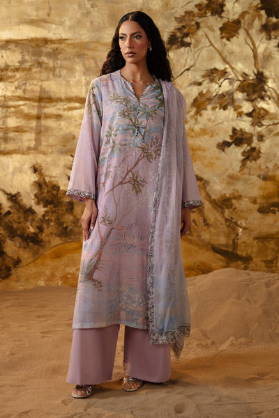 3 Piece - Printed Pure Voile Suit - MC1609 - Shop Now at Kayseria