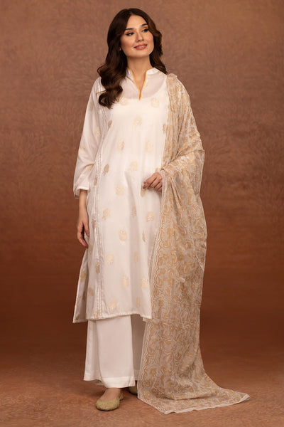 2 Piece - Embroidered Jacquard Suit - MCP-1302-2 - Shop Now at Kayseria