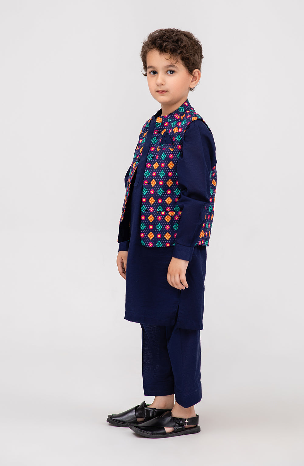 Boys Printed Waistcoat 3piece Suit - SIS727125 - Shop Now at Leisure Club