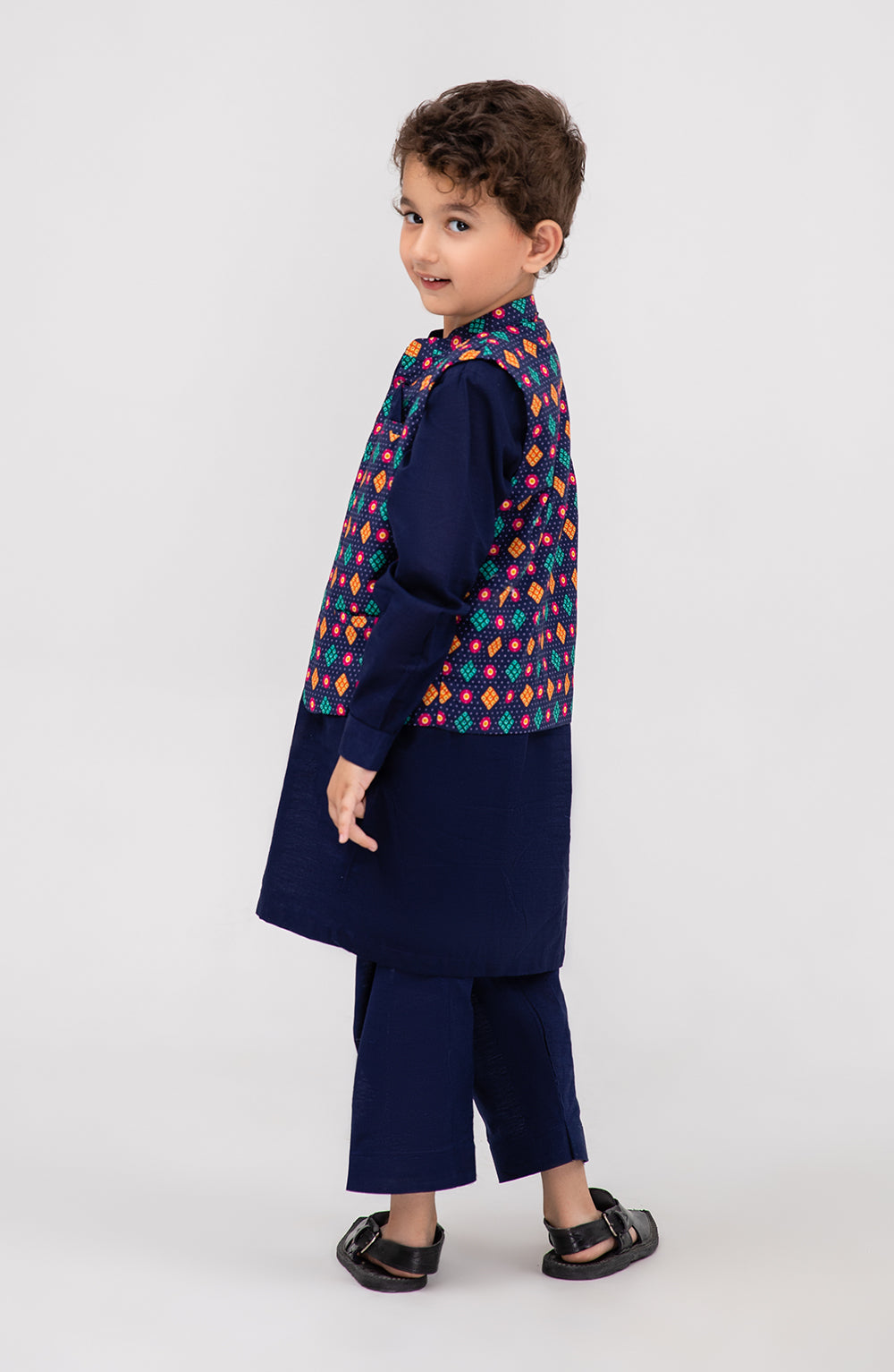 Boys Printed Waistcoat 3piece Suit - SIS727125 - Shop Now at Leisure Club