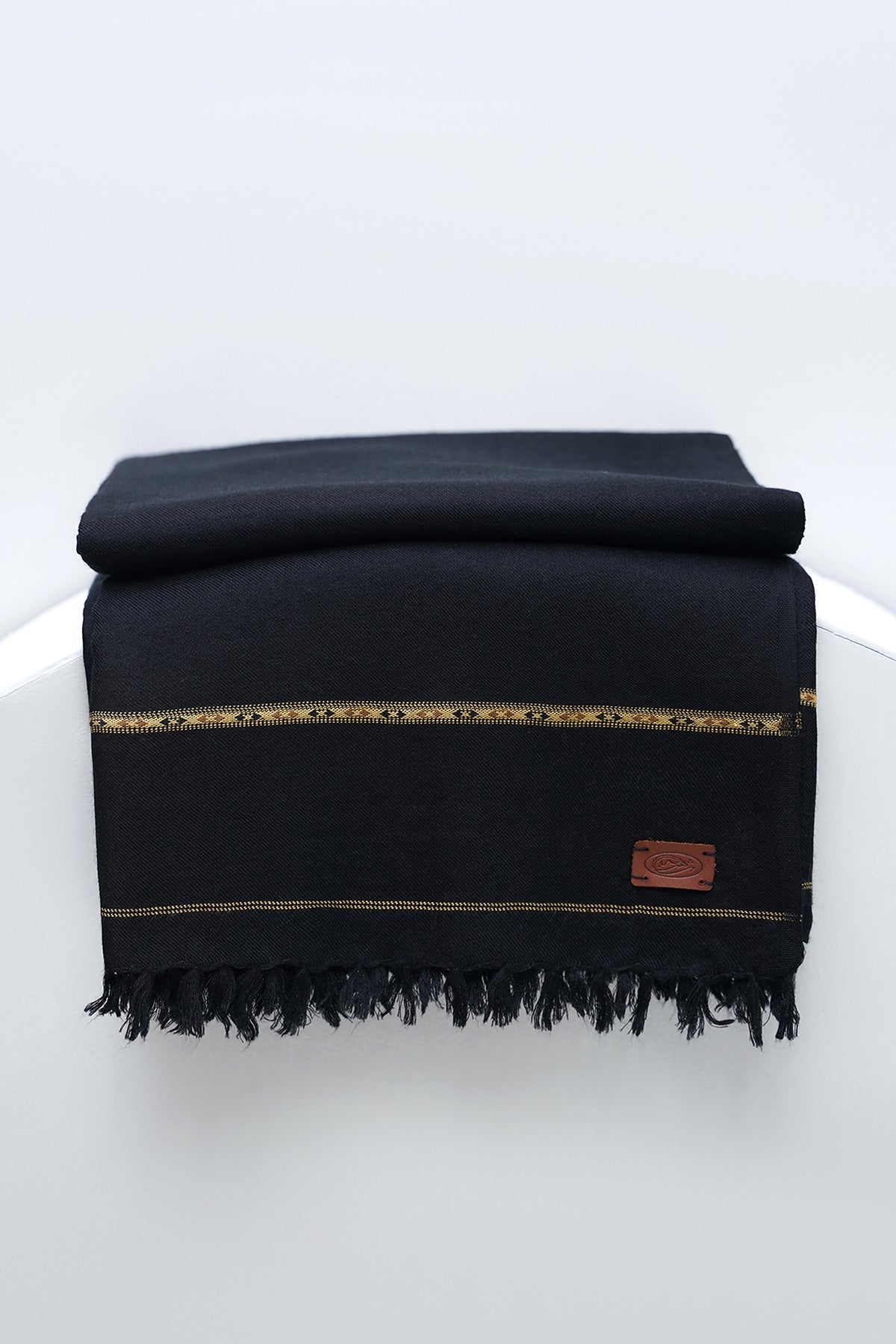 Navy Blue Fine Wool Shawl