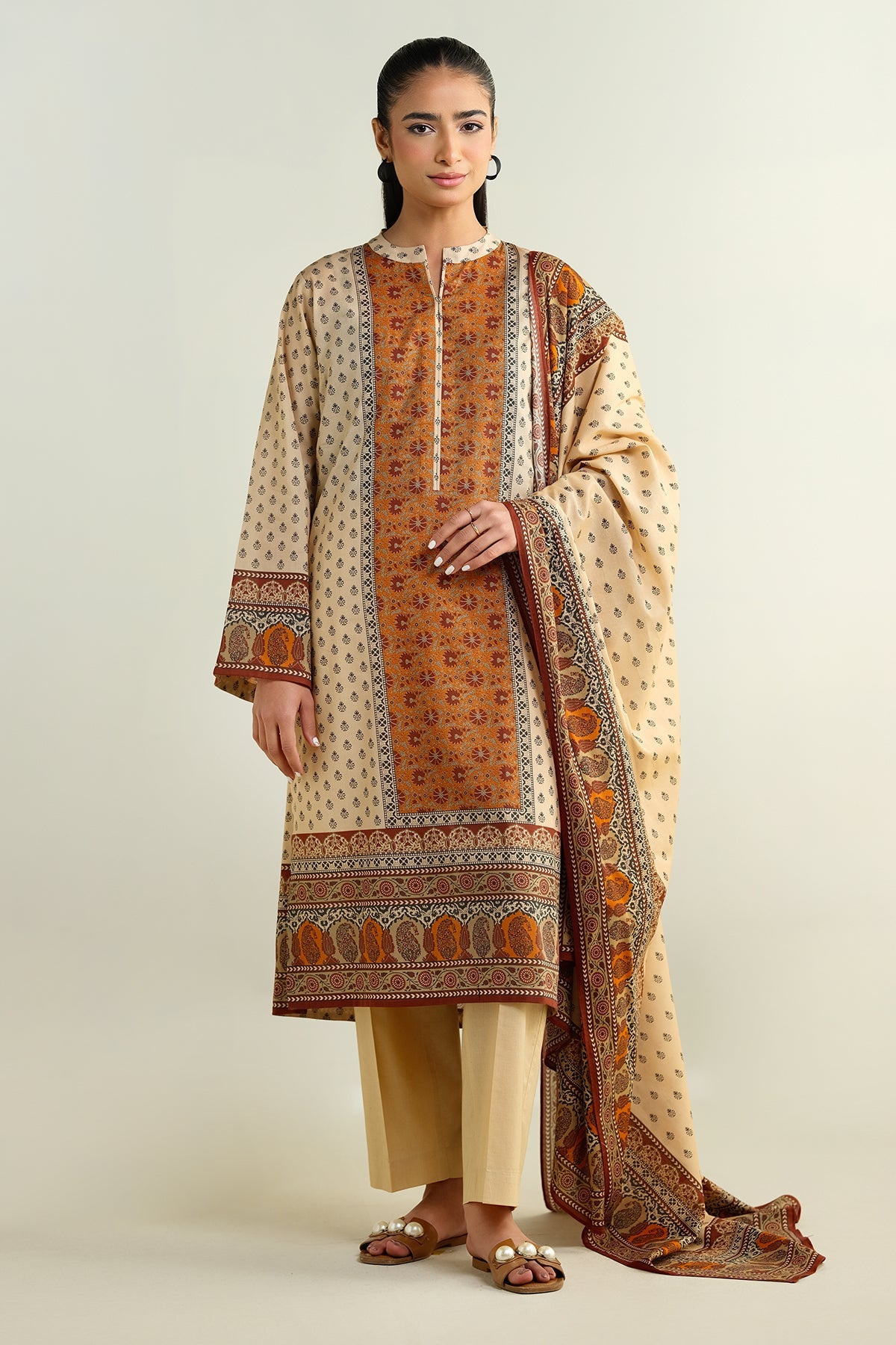 3 Piece - Printed Suit - X6154 - Shop Now at Kayseria