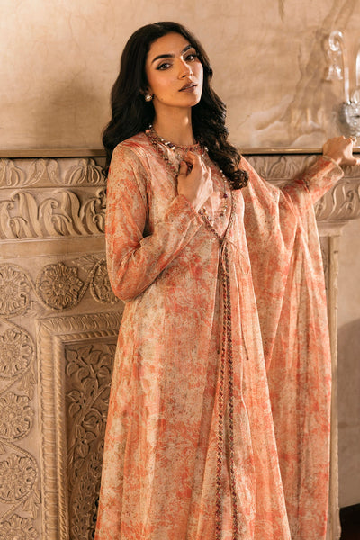 4 Piece - Printed & Embroidered Shimmer Net Suit - MCP1714 - Shop Now at Kayseria