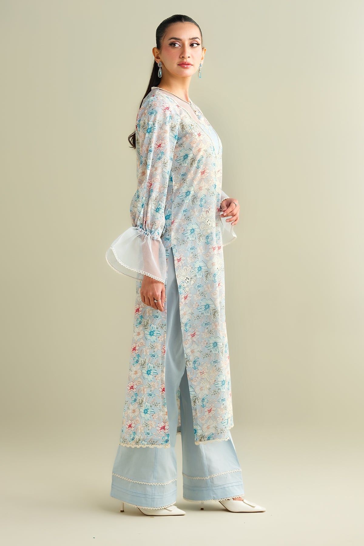 2 Piece - Printed & Embroidered Suit - C6102 - Shop Now at Kayseria