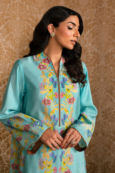 2 Piece - Printed Pure Silk Suit - MCP1712 - Shop Now at Kayseria
