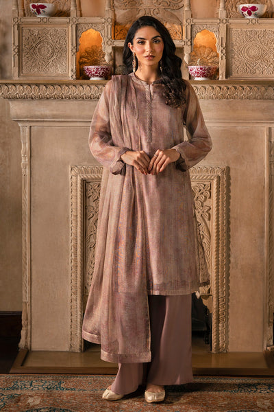 4 Piece - Printed Shimmer Net Suit - MCP1719 - Shop Now at Kayseria