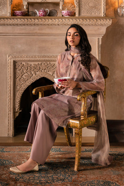 4 Piece - Printed Shimmer Net Suit - MCP1719 - Shop Now at Kayseria