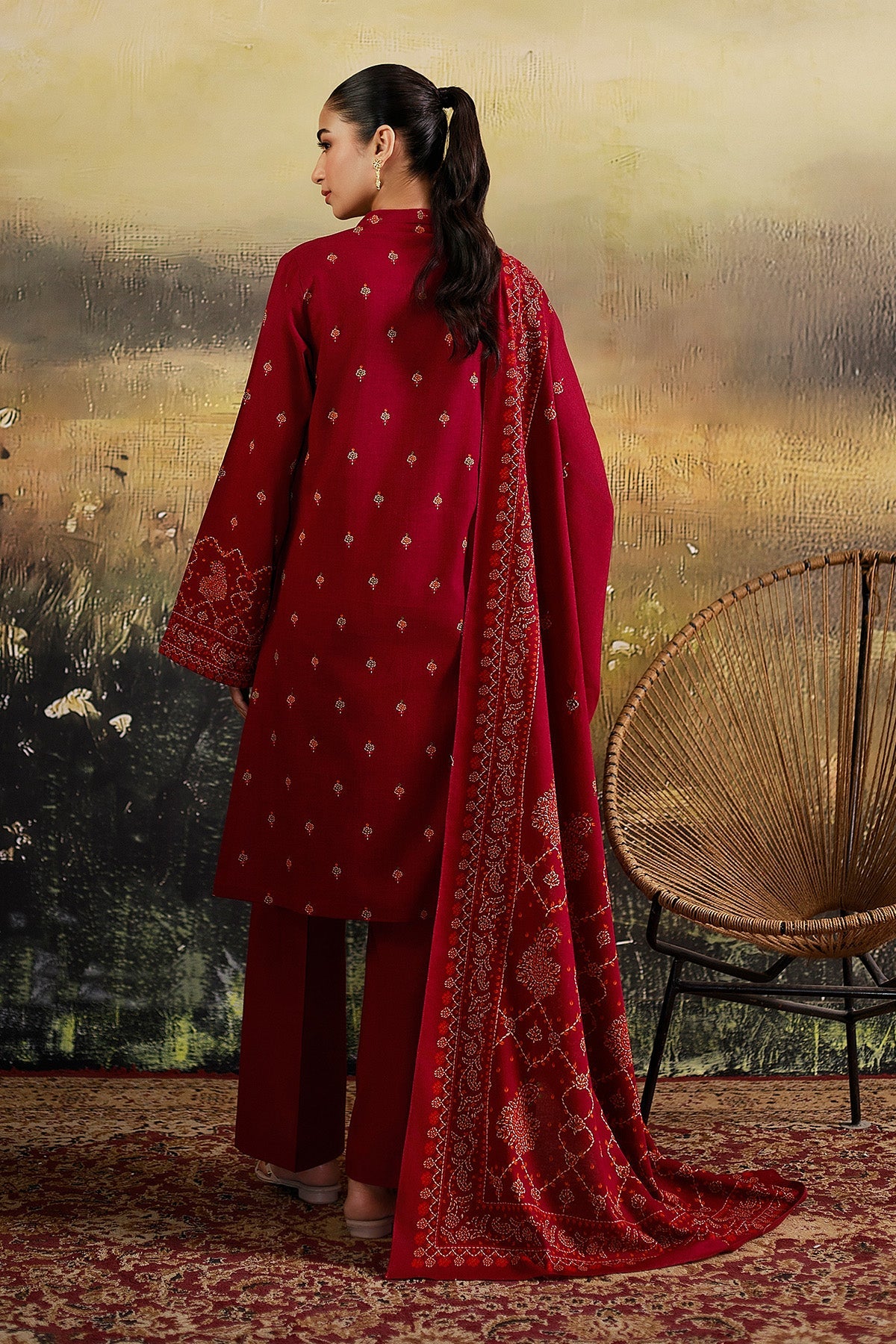 3 Piece - Printed Khaddar Suit - C6449 - Shop Now at Kayseria