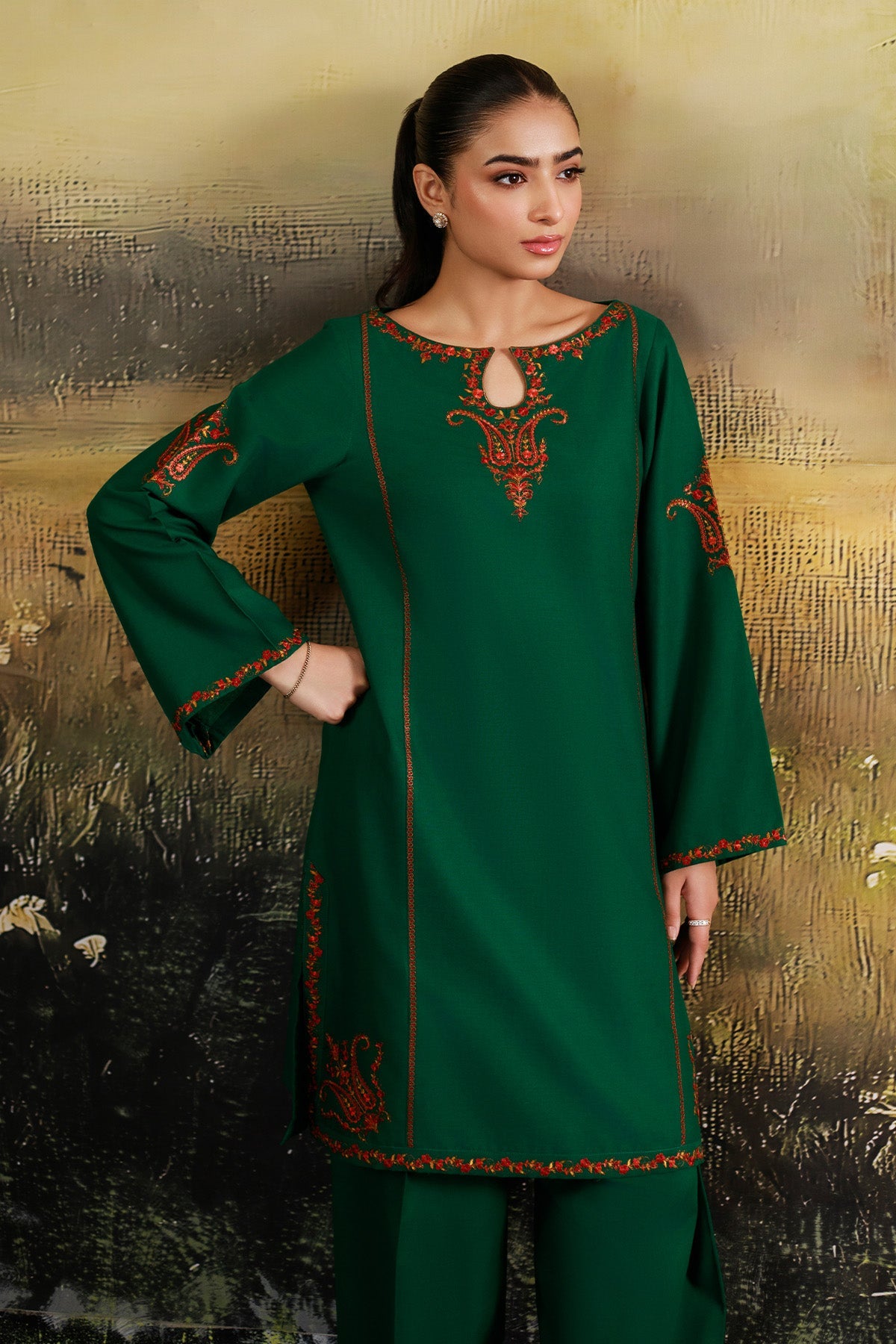 2 Piece - Embroidered Khaddar Suit - C6355 - Shop Now at Kayseria