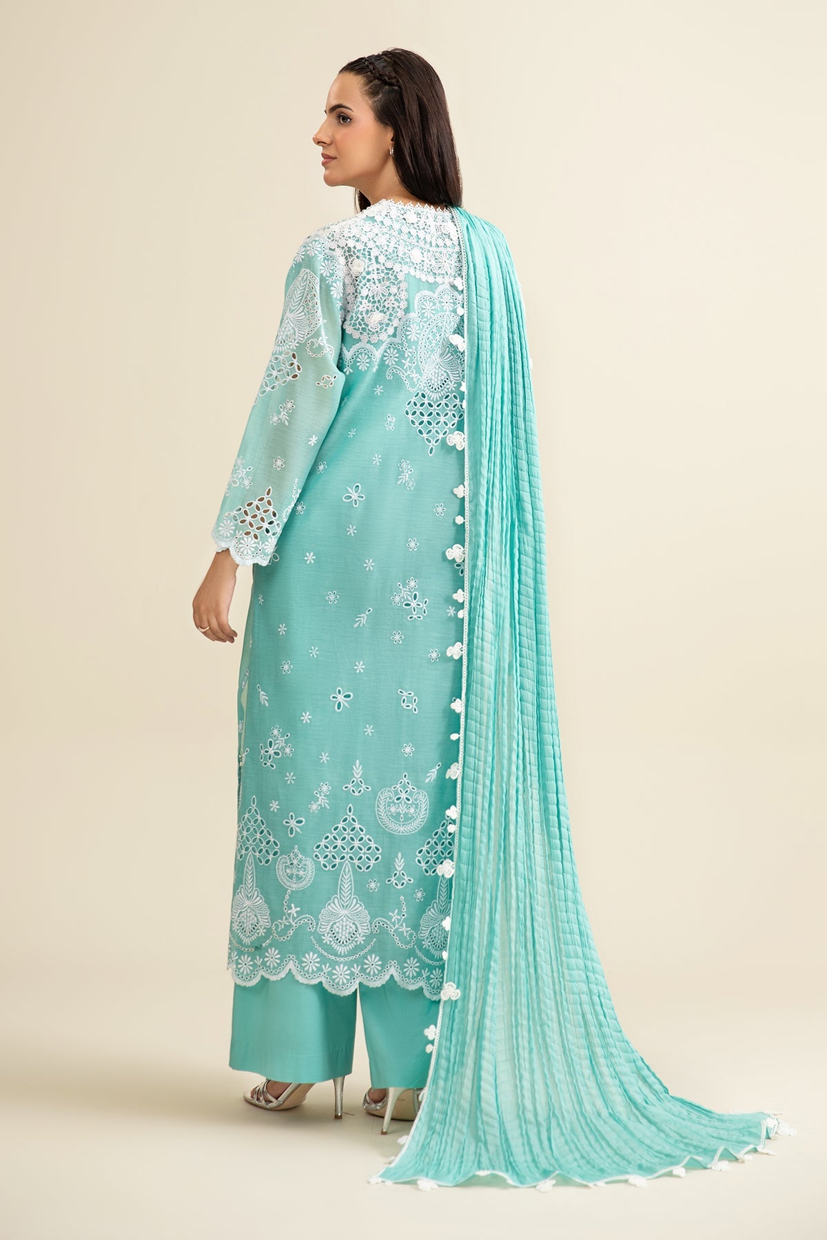 Embroidered Malmal Dupatta - MC1825-2 - Shop Now at Kayseria