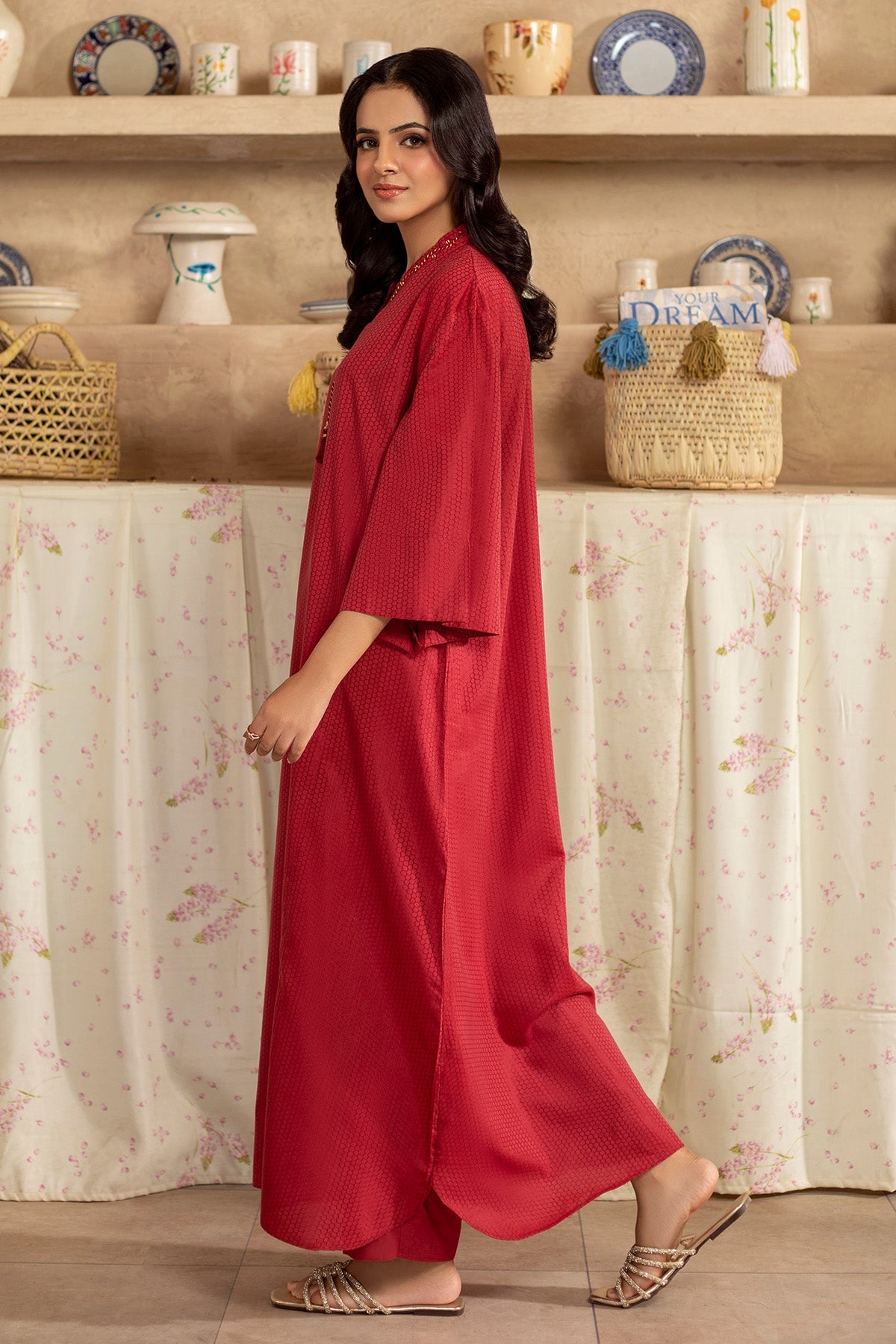 2 Piece - Embellished Jacquard Suit - KPW25-P3661