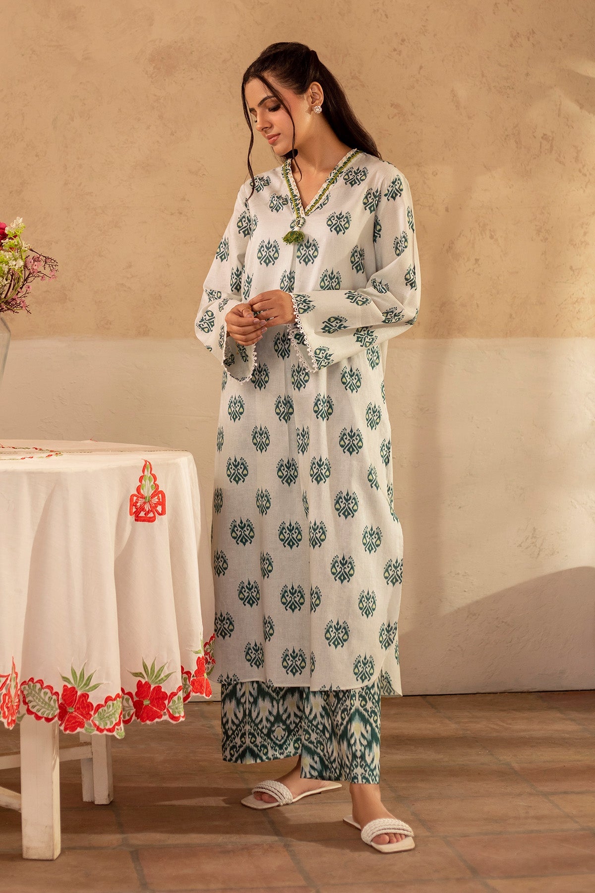 2 Piece - Printed & Embellished Khaddar Suit - KPW25-P3675
