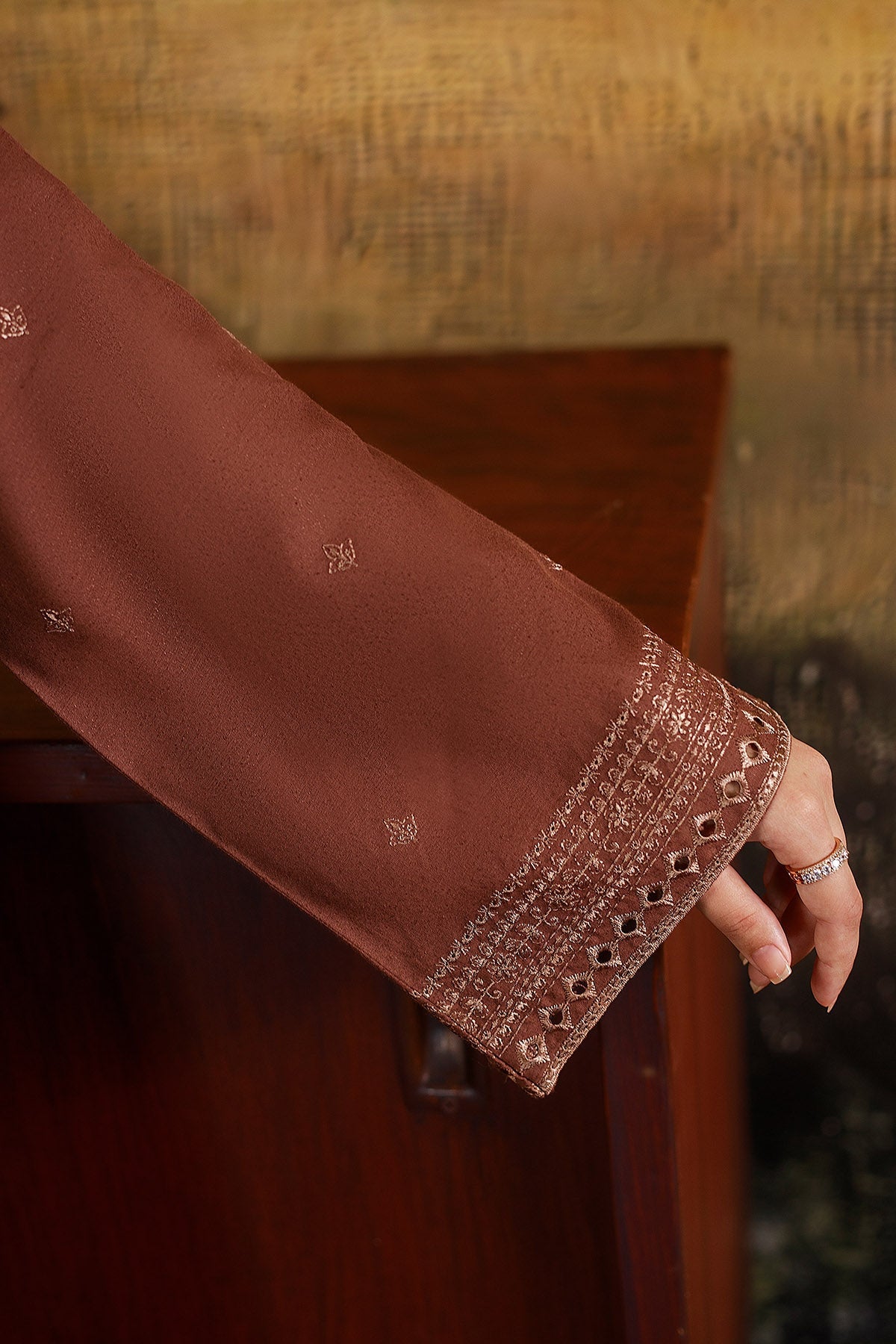 3 Piece - Embroidered Viscose Karandi Suit - C6378 - Shop Now at Kayseria