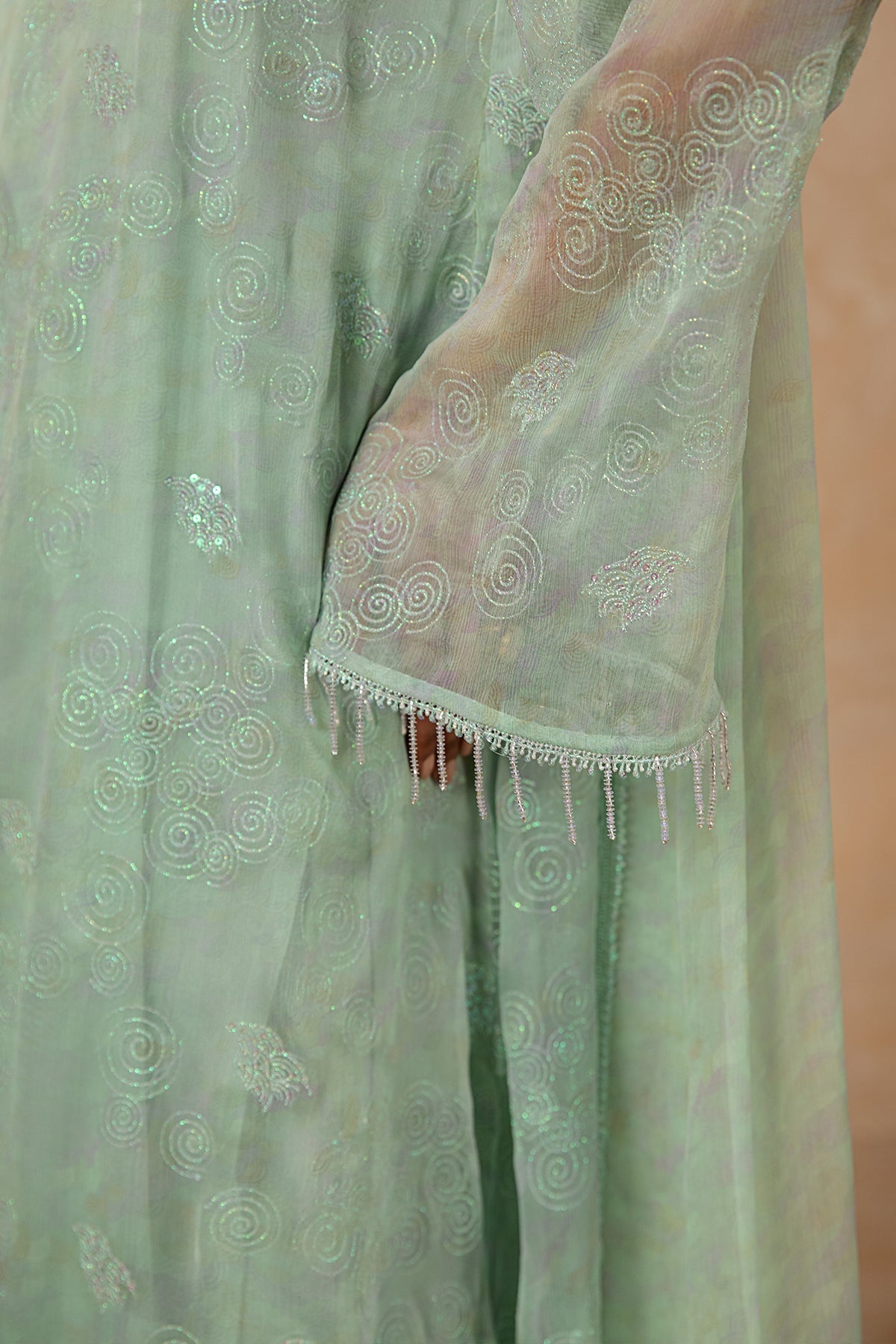 4 Piece - Printed & Embroidered Pure Chiffon Suit - MC1612-1 - Shop Now at Kayseria