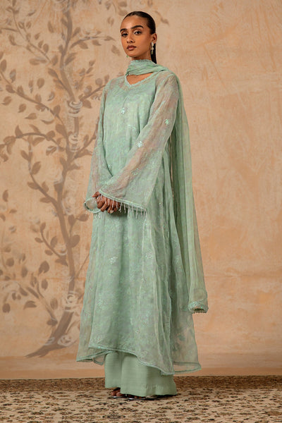 4 Piece - Printed & Embroidered Pure Chiffon Suit - MC1612-1 - Shop Now at Kayseria