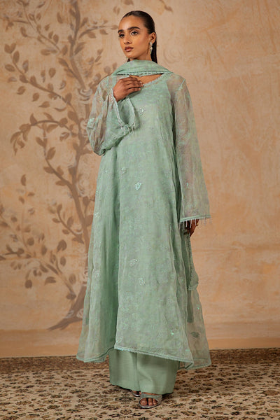 4 Piece - Printed & Embroidered Pure Chiffon Suit - MC1612-1 - Shop Now at Kayseria