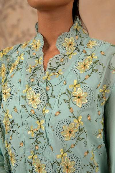 4 Piece - Embroidered Pure Voile Suit - MC1611 - Shop Now at Kayseria