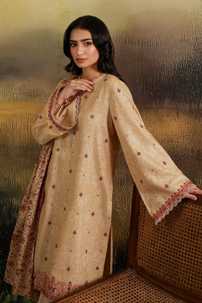 3 Piece - Printed & Embroidered Khaddar Suit - C6397 - Shop Now at Kayseria