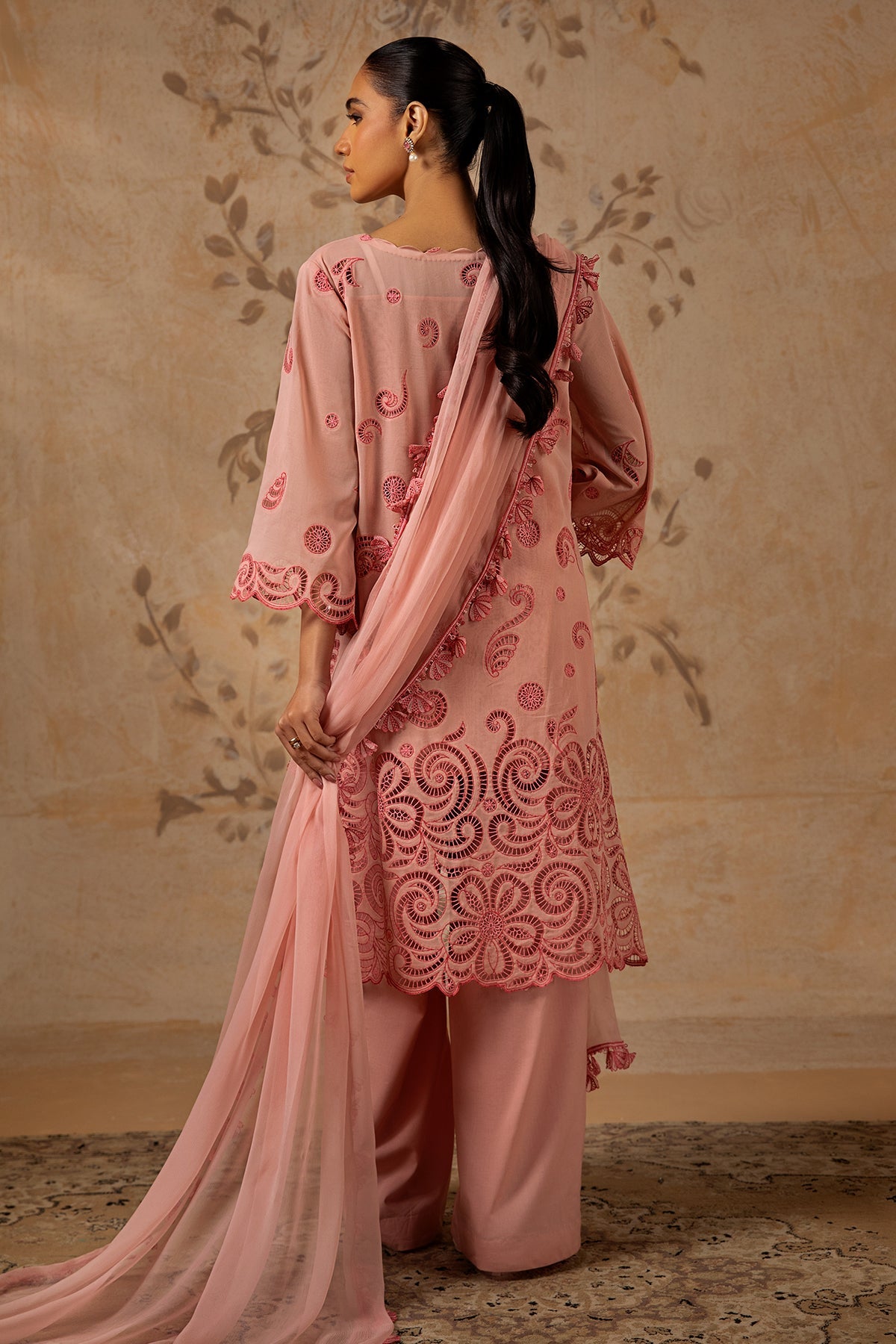 4 Piece - Embroidered Pure Voile Suit - MC1608-1 - Shop Now at Kayseria