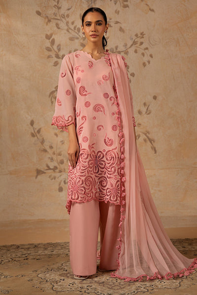 4 Piece - Embroidered Pure Voile Suit - MC1608-1 - Shop Now at Kayseria