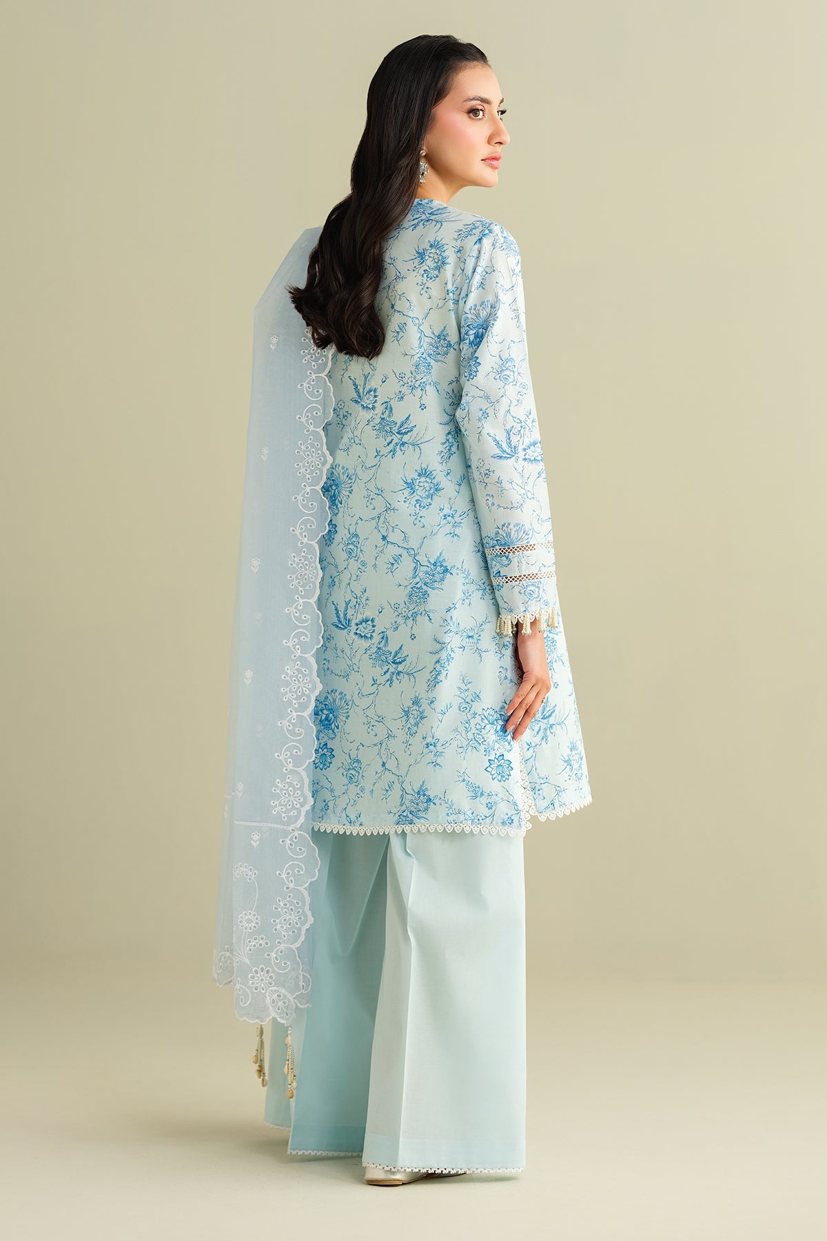 3 Piece - Printed & Embroidered Suit - C6158 - Shop Now at Kayseria