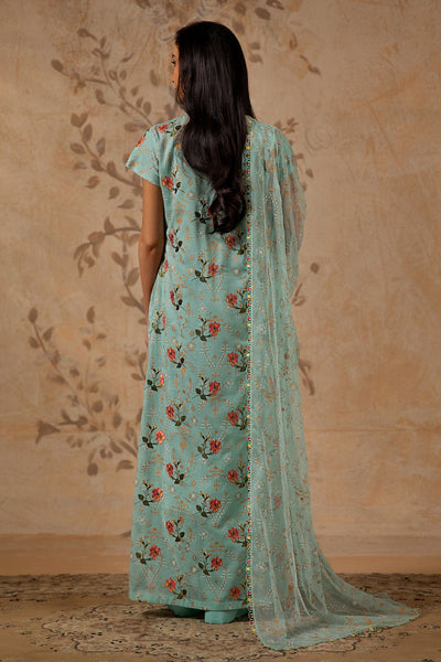 3 Piece - Printed & Embroidered Malmal Suit - MC1234-1 - Shop Now at Kayseria