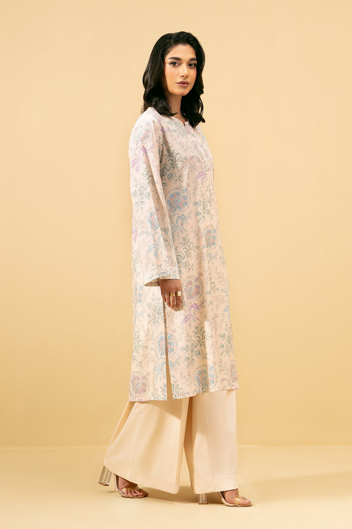 2 Piece - Printed Percale Suit - C6087-2 - Shop Now at Kayseria