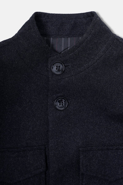 Band Wool Coat - BCO602A424 - Shop Now at Leisure Club