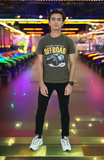 Basic Brown T Shirt With Print - BK914324 - Shop Now at Leisure Club