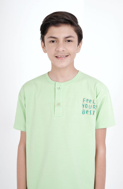 Drop Shoulder Henley - BKH709123 - Shop Now at Leisure Club