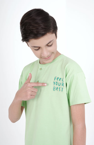 Drop Shoulder Henley - BKH709123 - Shop Now at Leisure Club