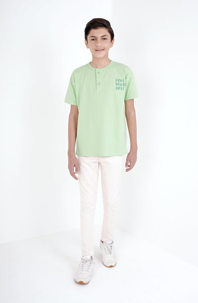 Drop Shoulder Henley - BKH709123 - Shop Now at Leisure Club