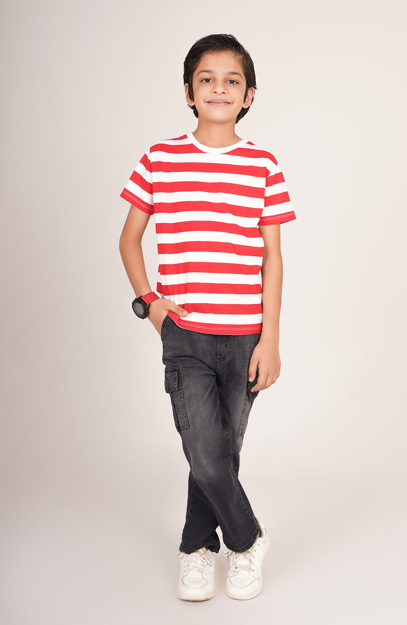 Boys Striper Tee - BKT768325 - Shop Now at Leisure Club