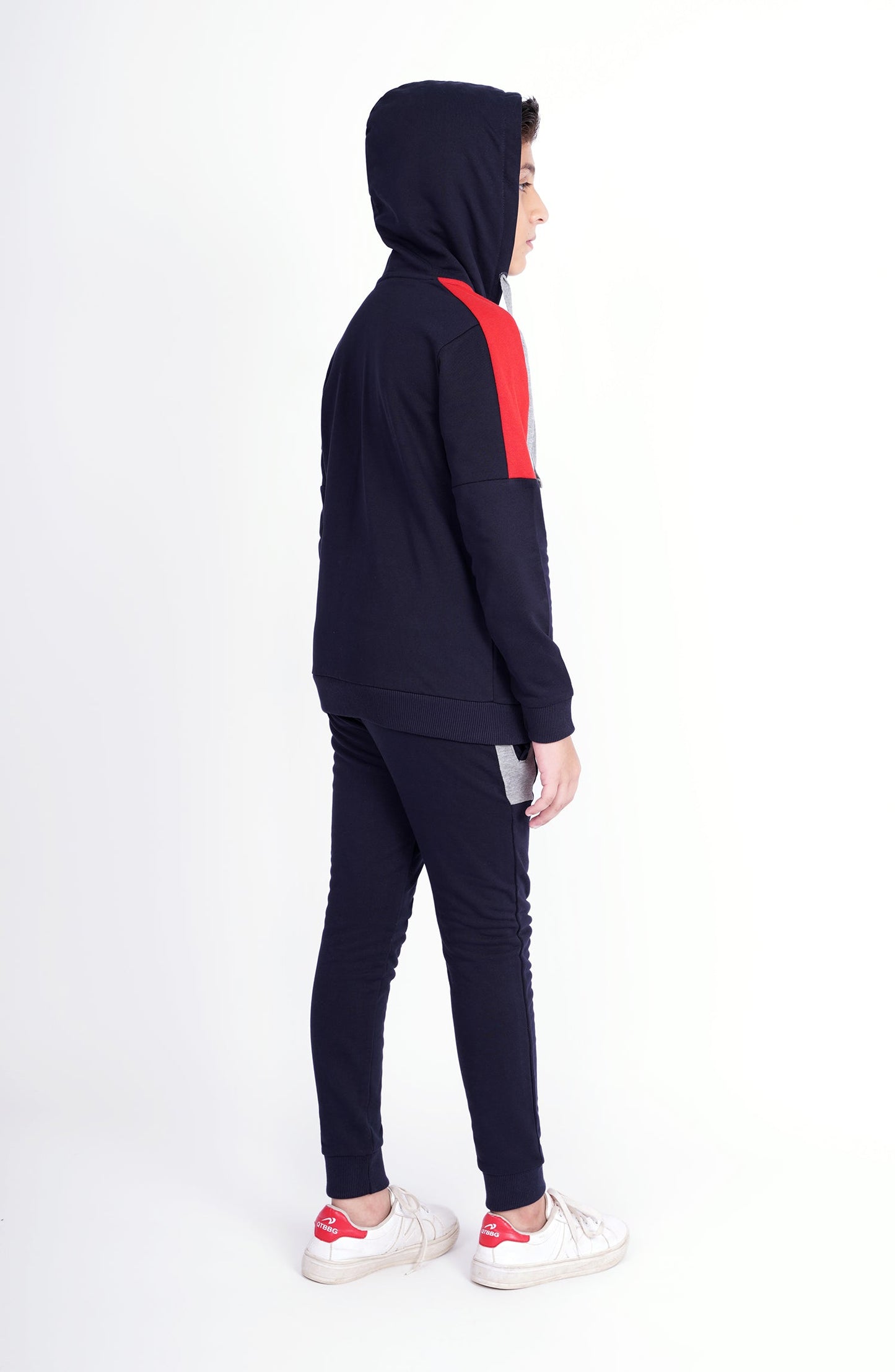 Color Block Zippier Hoodie Suit