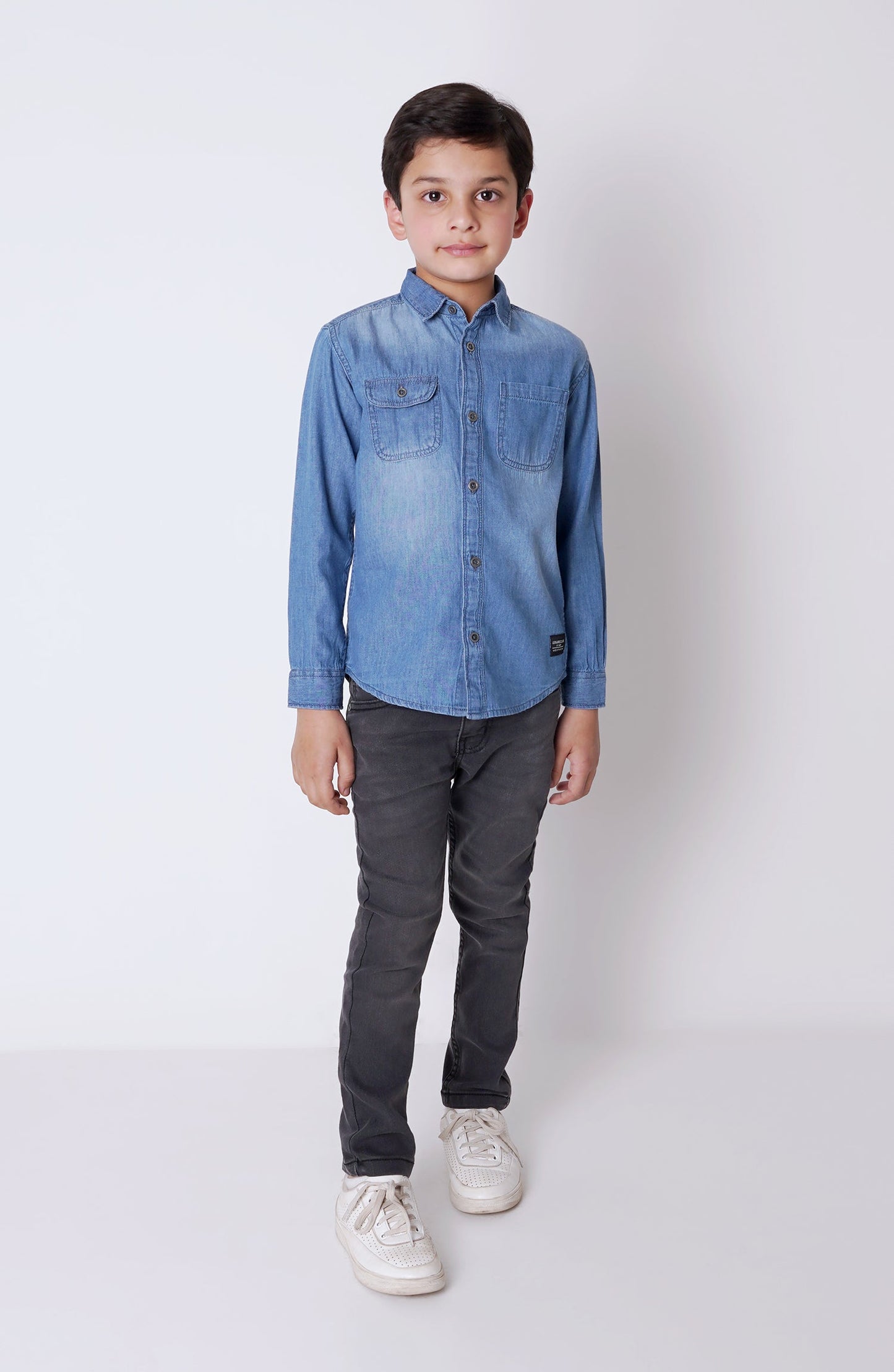 Boys Double Pocket Denim Shirt - BW702124 - Shop Now at Leisure Club