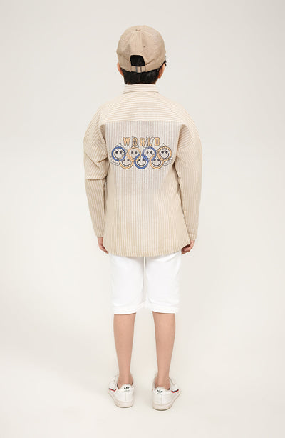 Boys Oversized Striper Shirt