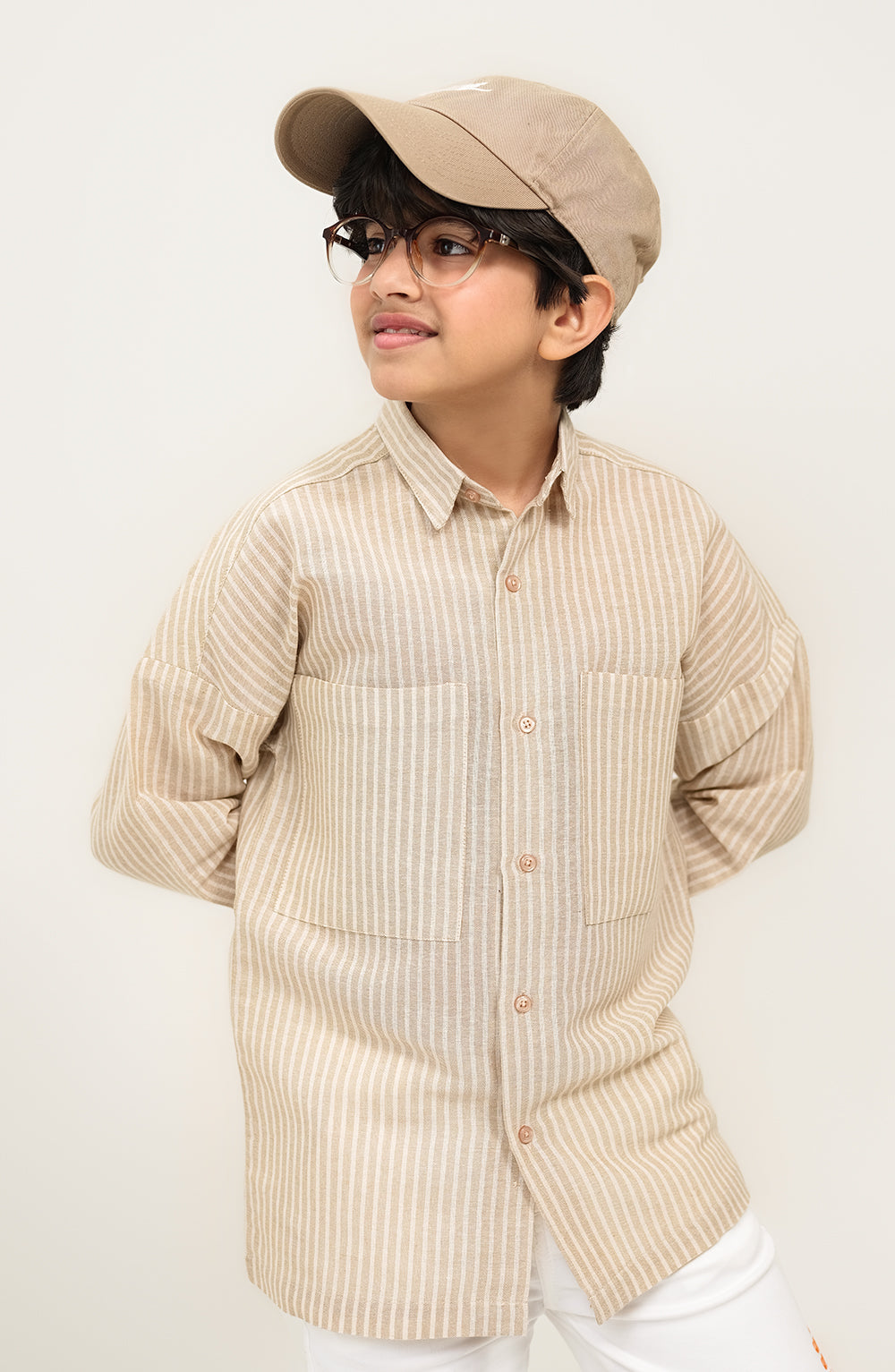 Boys Oversized Striper Shirt